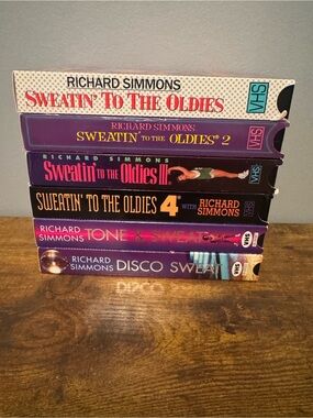 Richard Simmons Sweatin’ To The Oldies VHS Lot Disco Sweat Tone & Sweat 6 Tapes